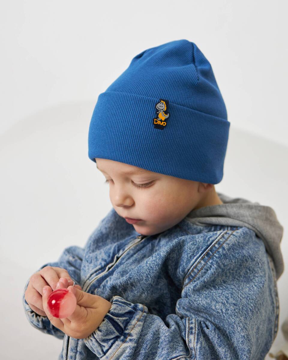Шапка одношарова з відворотом для хлопчиків арт. 3430-2