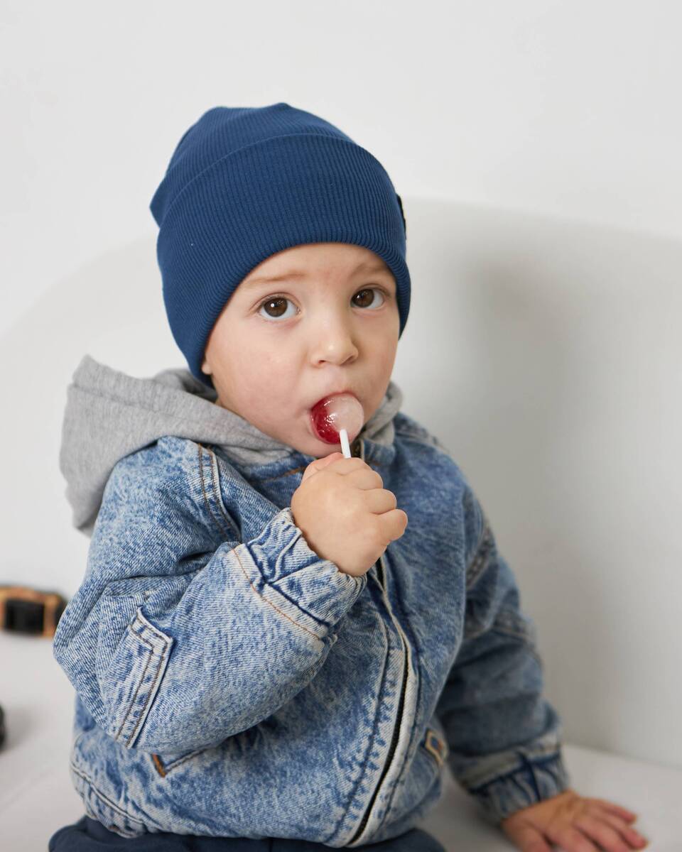 Шапка одношарова з відворотом для хлопчиків арт. 3430-4