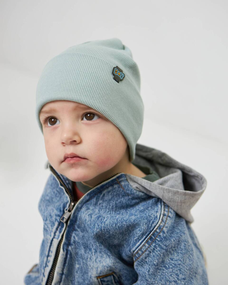 Шапка одношарова з відворотом для хлопчиків арт. 3442-2