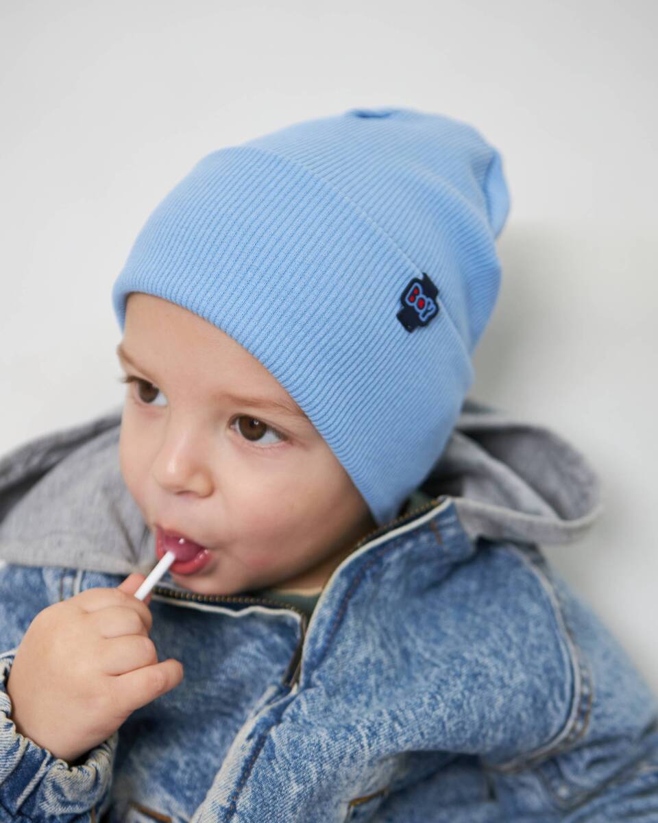 Шапка одношарова з відворотом для хлопчиків арт. 3442-4