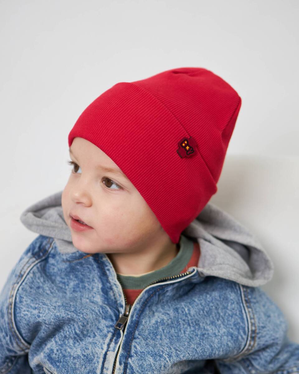 Шапка одношарова з відворотом для хлопчиків арт. 3442-5