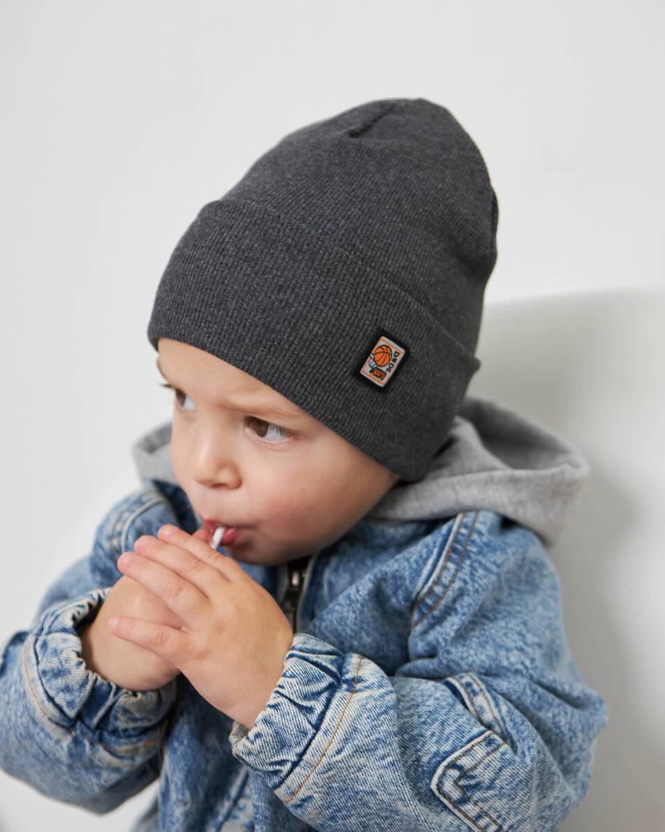 Шапка одношарова з відворотом для хлопчиків арт. 3445-3