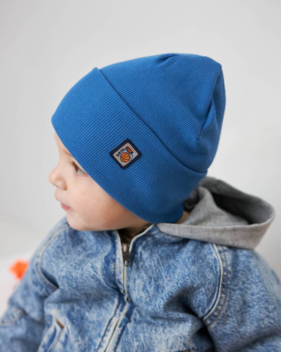 Шапка одношарова з відворотом для хлопчиків арт. 3445-4