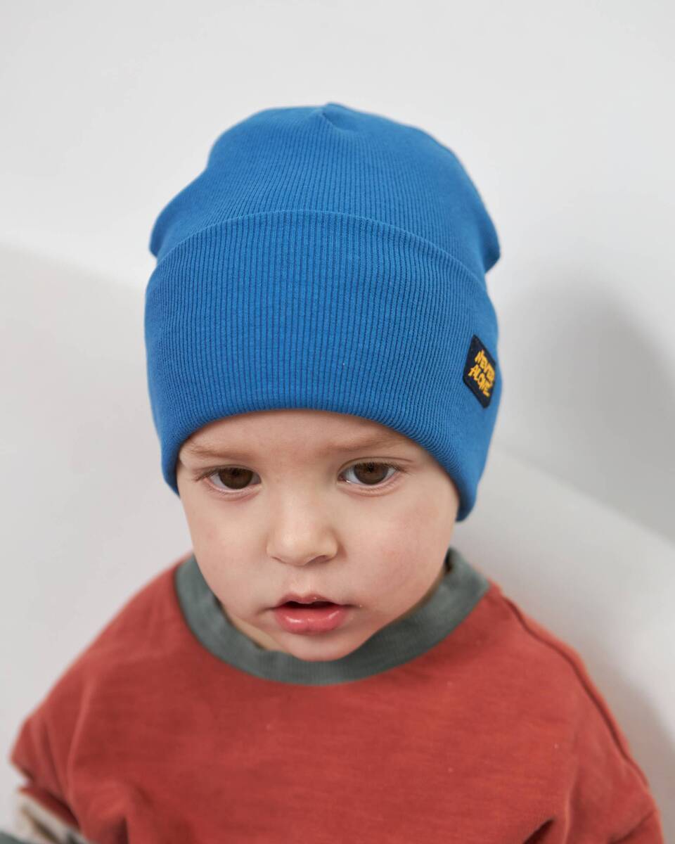 Шапка одношарова з відворотом для хлопчиків арт. 3446-3