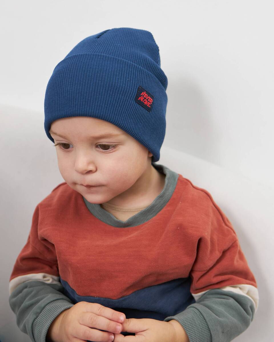 Шапка одношарова з відворотом для хлопчиків арт. 3446-5