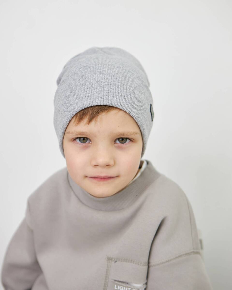 Шапка одношарова з відворотом для хлопчиків арт. 3454-1