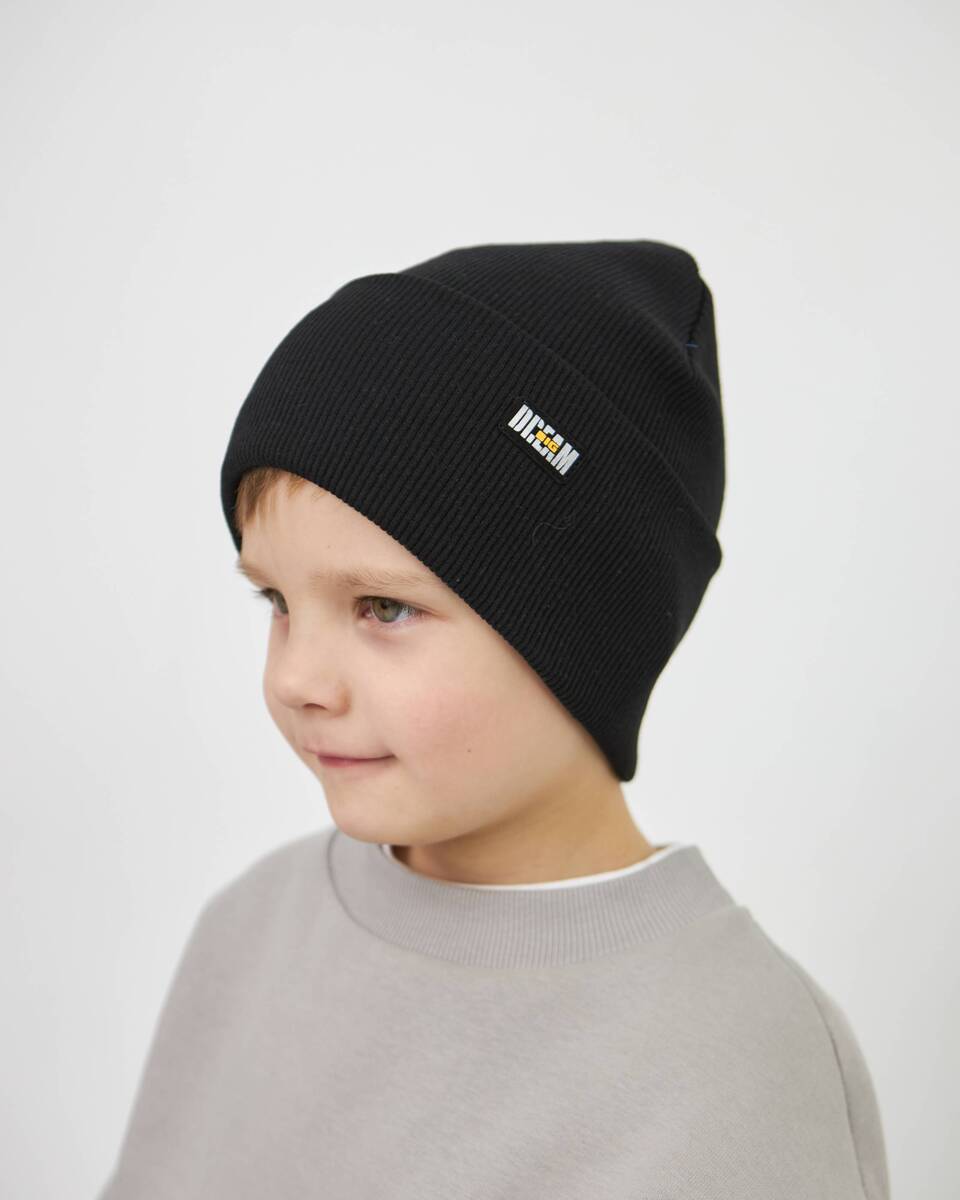 Шапка одношарова з відворотом для хлопчиків арт. 3454-4