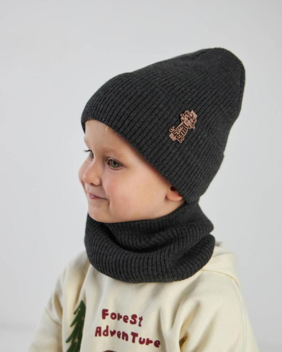 Вязаний зимовий комплект на флісі для хлопчика - арт 3358-1