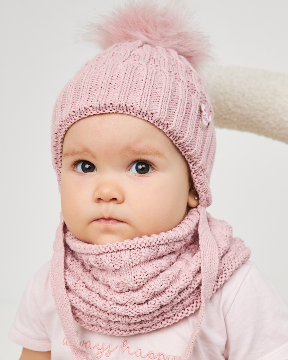 Комплект зимній шапка та хомут для дівчат