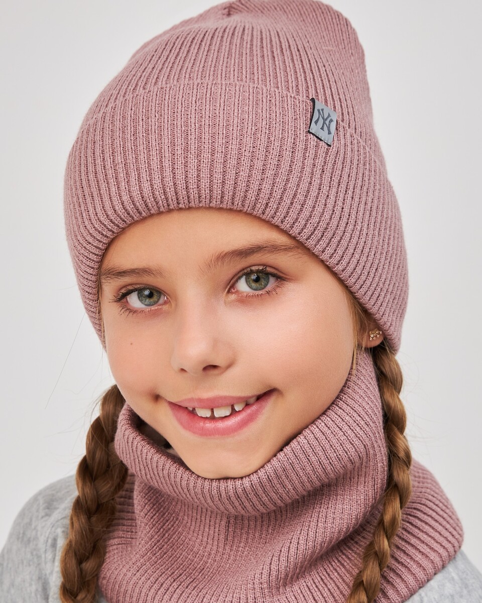 Комплект зимній шапка та хомут для дівчат