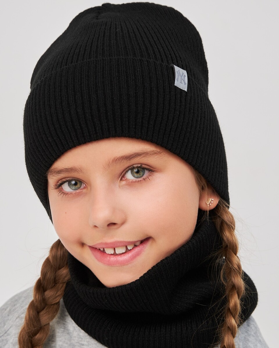 Комплект зимній шапка та хомут для дівчат