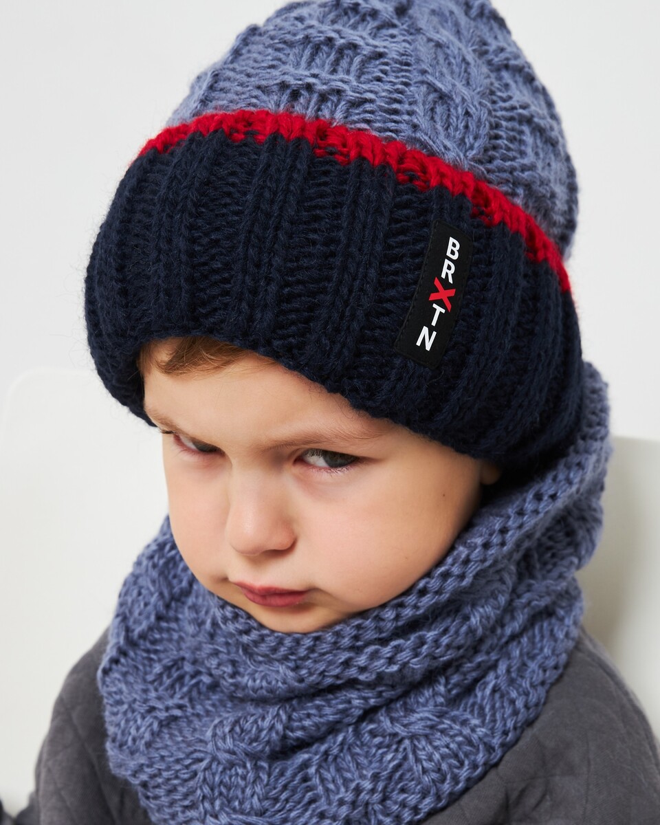 Комплект зимній шапка та хомут для хлопчиків