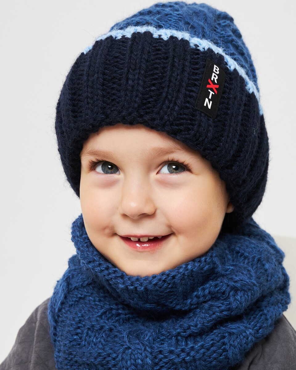 Комплект зимній шапка та хомут для хлопчиків