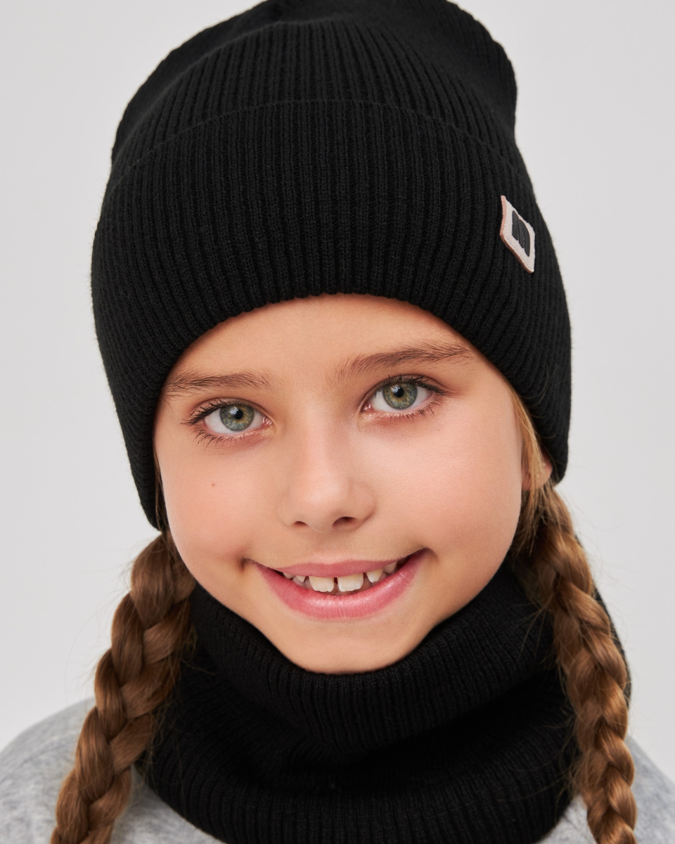 Комплект зимній шапка та хомут для дівчат