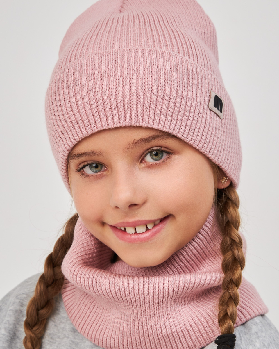 Комплект зимній шапка та хомут для дівчат