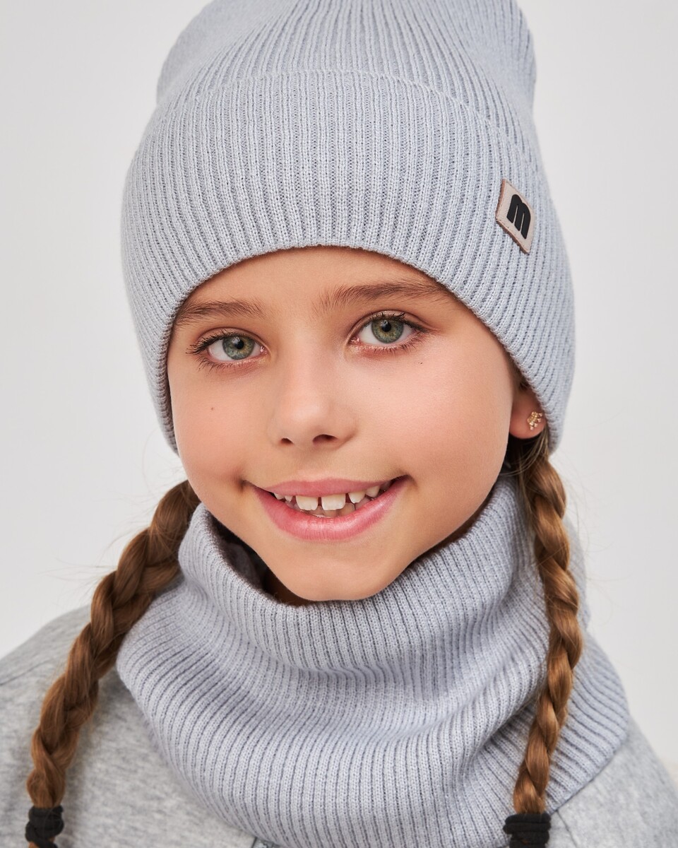 Комплект зимній шапка та хомут для дівчат
