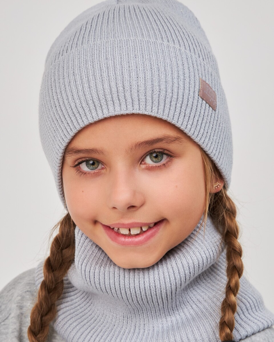 Комплект зимній шапка та хомут для дівчаток