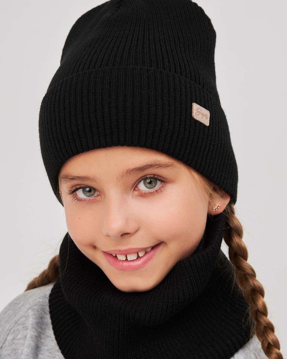 Комплект зимній шапка та хомут для дівчаток