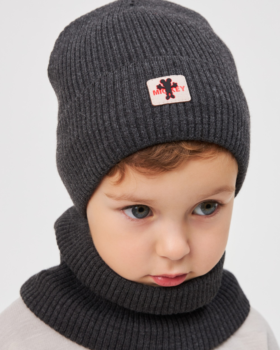 Комплект зимній шапка та хомут для хлопчиків