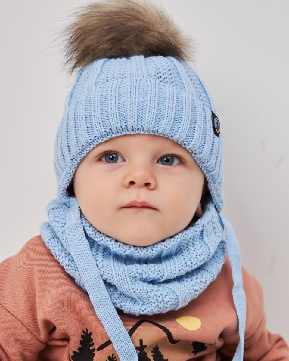 Комплект зимній шапка та хомут для хлопчиків